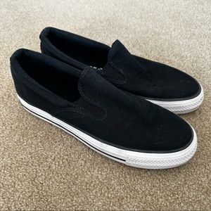 Converse Black Slip-on Shoes women 9.5 men 8